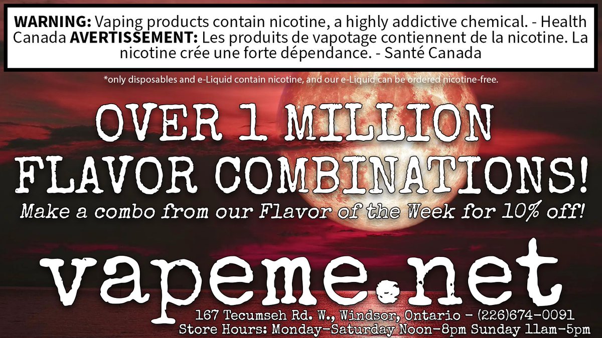 vapemedotnet's tweet image. New! #vapeme FOTW combos! Thousands of possibilities! 10% off.
Try Strawberries &amp;amp; Cream by itself or combo'd up with one or two more flavors!
vapeme.net/shop/e-liquid-…