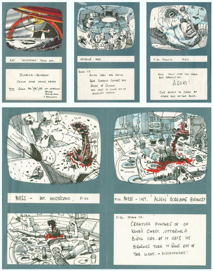 pat_galloway's tweet photo. Here’s an original storyboard from the production of #Alien (1979). More here: https://t.co/70pRYMeIkH https://t.co/QlxxyNETna