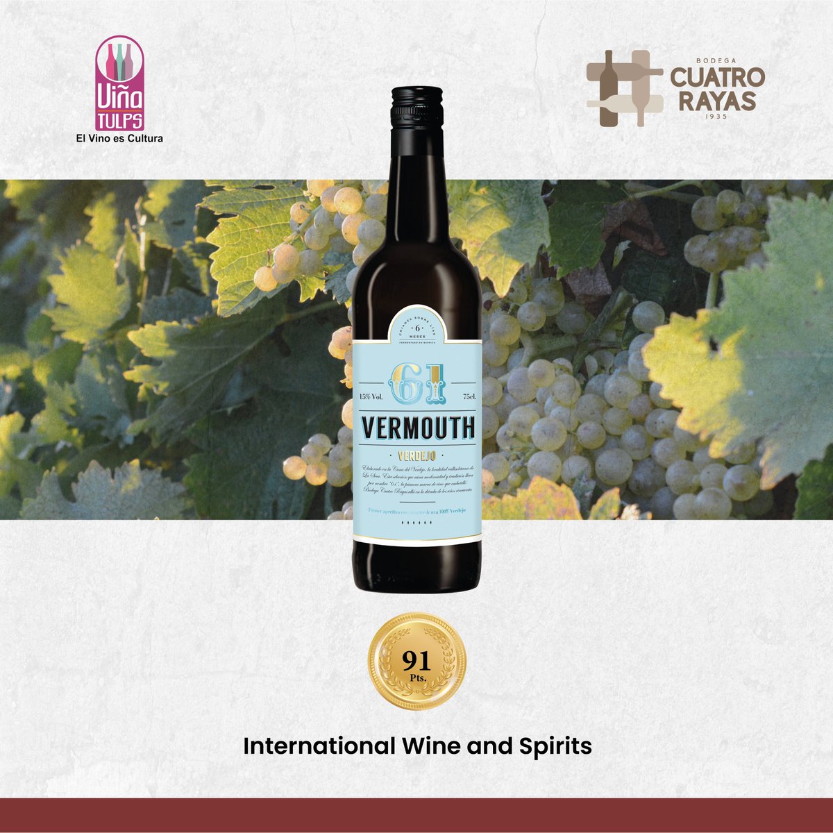 VinaTulps's tweet photo. 🏆Estamos encantados de compartir con todos los amantes de la buena mesa, nuestra selección de vinos excepcionales de la bodega @bodegacuatrorayas, premiados con 90 puntos o más. 🌟