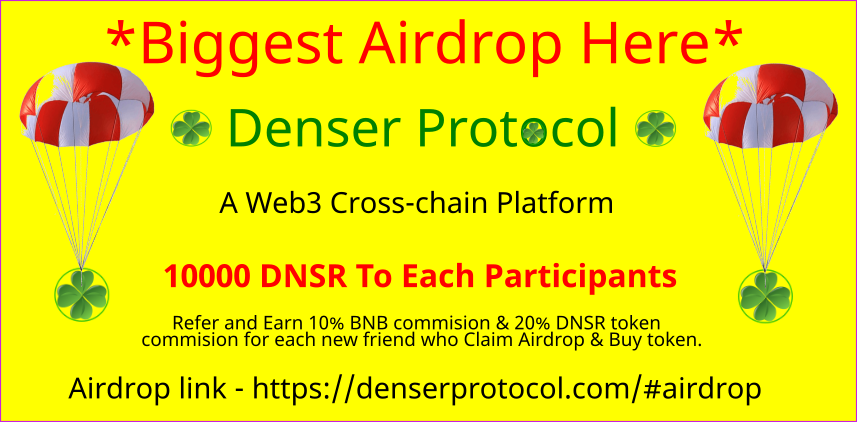 DenserProtocol's tweet image. Hurry up! Airdrop Started follow the Instructions and claim the Airdrop.
github.com/DenserProtocol…
