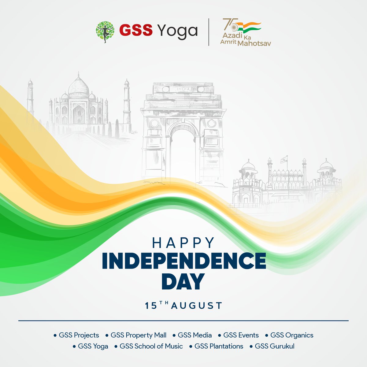GSS_Yoga's tweet photo. On this special day, let's celebrate the spirit of India and its journey towards progress and development. Happy Independence Day!

#IndependenceDayIndia #AzadiKaAmritMahotsav #JaiHind #VandeMataram #ProudIndian #IndianIndependence #FreedomStruggle #TriColor #GSSYoga https://t.co/DxIHWBPj5t