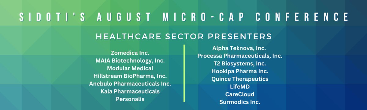 SidotiResearch's tweet image. See these #healthcare management teams present live and submit your questions during Q&amp;amp;A. $TKNO $ANEB $CCLD $HILS $HOOK $KALA $LFMD $MAIA $MODD $PSNL $PCSA $QNCX $SRDX $TTOO $ZOM

ow.ly/VxY030swJwV

All investors are welcome to join free of charge:
ow.ly/G44y30swJwW