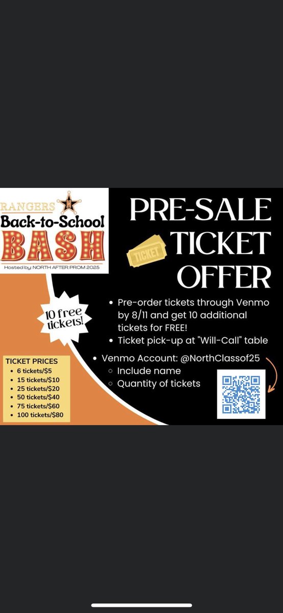 North Back to School Bash Weds 8/16, open to WE families, come join in the fun!