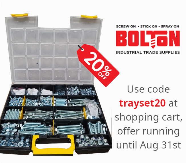 bolton_trade's tweet photo. If you use bolts,nuts and washers in your working day, this is one of the handiest sets you could have, shop now and use code trayset20 for 20% these mixed sets  https://t.co/EGsLJHIGM9 https://t.co/BWNNt7tbXb
