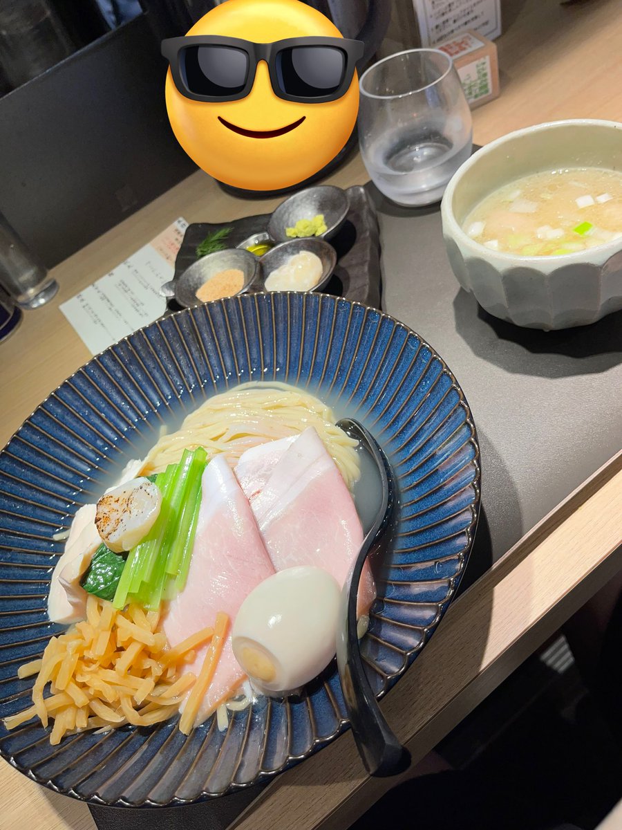 tttoimottt's tweet photo. ほたて日和
帆立の昆布水つけ麺　白 https://t.co/Vz96OMO6BP