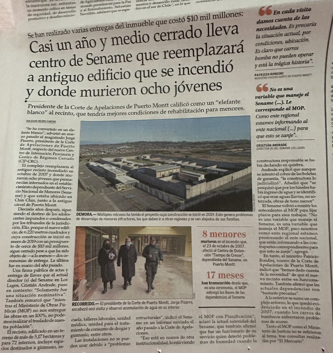 Centro de SENAME que reemplazará al edificio que se incendió y en el que murieron 8 adolescentes, lleva un año y medio cerrado, pero con al menos “dos ceremonias de entrega” y un presupuesto de 10 mil millones…. Suma y sigue….