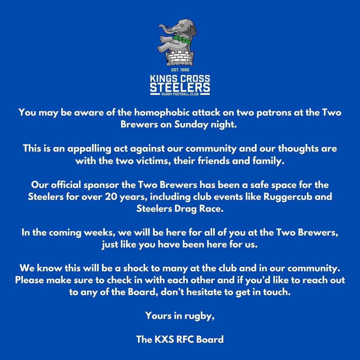 Kings Cross Steelers Rugby Football Club tweet media