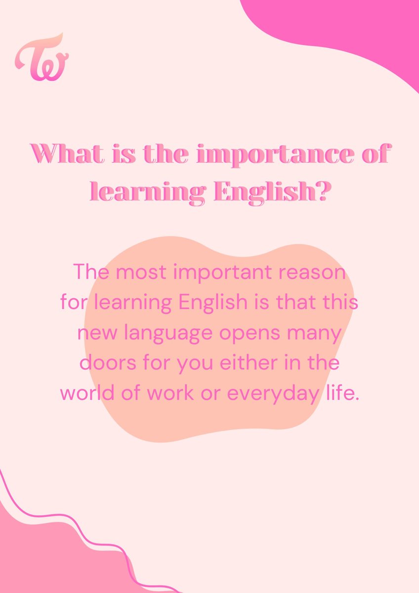twiceacademy's tweet photo. The importance of learning english ☝️ Did you know that??? Follow us for more !! #EIP #twiceenglishacademy https://t.co/aZ0dV2dAWR