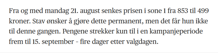 Byrådet i Oslo har tilfeldigvis nok penger til å kutte prisen på Ruter-månedskort til fredagen etter valget. Hvor dumme tror de velgerne egentlig er?