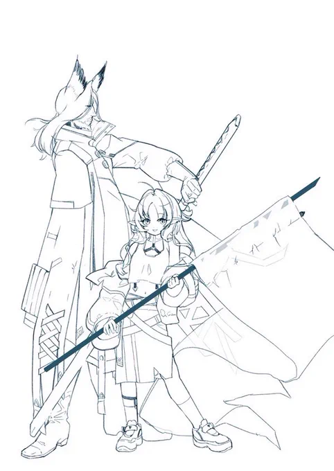 フォロワー向けにアークナイツで描いたイラスト、再掲する