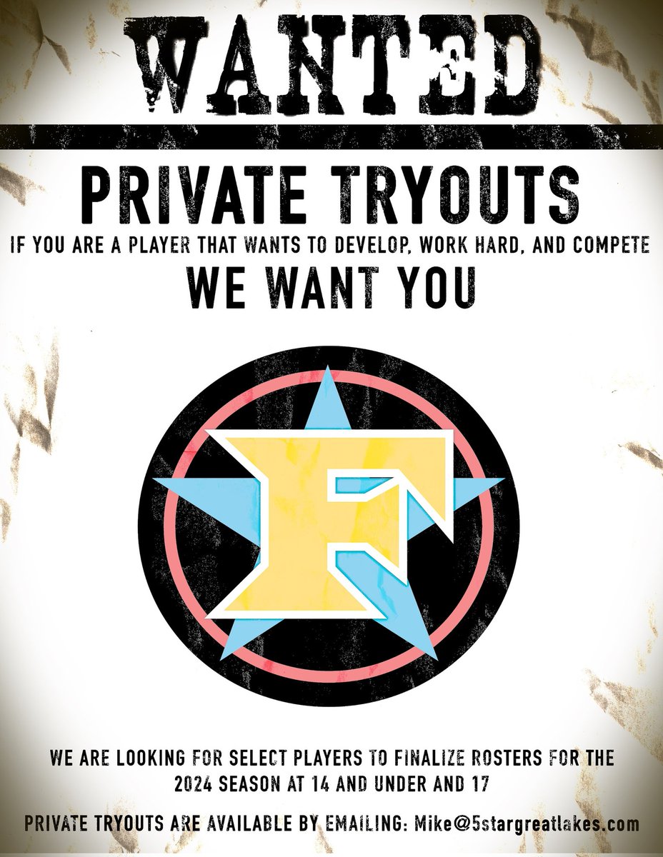 5stargreatlakes's tweet photo. Looking for a select few players! https://t.co/SEmni9CFY1
