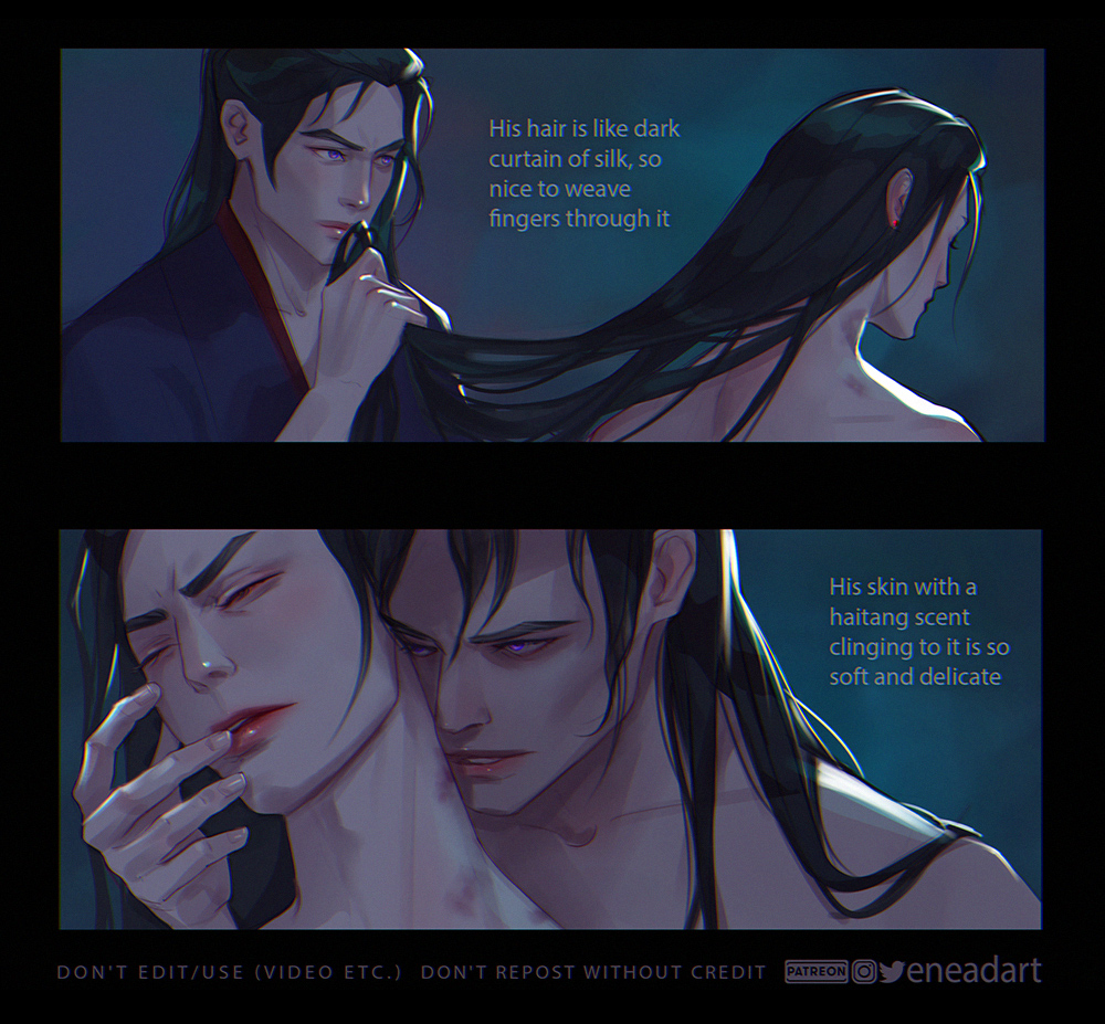 eneadart's tweet photo. Here is a small comic about Taxian June's logic :) 
sorry re-uploaded cause twitter cut the quality
 #2ha #erha #二哈和他的白猫师尊 #ranwan #chuwanning #MoRan #haoyixing https://t.co/w4zj3U01On