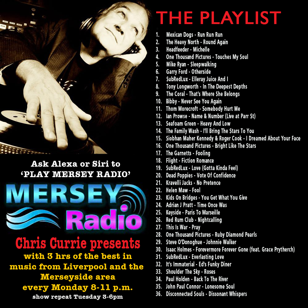 Oi Oi! Here's a heads up for tonight's show. On air at 8pm - just ask your smart speaker to PLAY MERSEY RADIO @MerseyRadio @the_garnetts @ha_maw96 @Kidsonbridges @adrianjpratt @keysideliv @RedRumClub @thisiswartunes @PaulHoldenMusic @DSbandUK