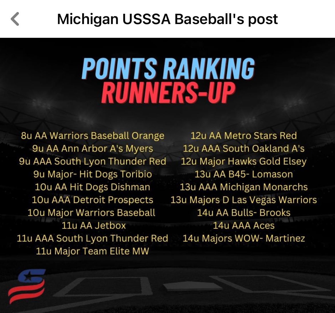 Detroit Metro Stars 13U Red 2024 tweet media