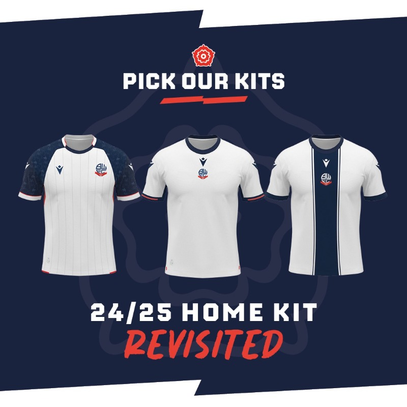 OfficialBWFC's tweet photo. 𝗬𝗼𝘂 𝘀𝗽𝗼𝗸𝗲, 𝘄𝗲 𝗹𝗶𝘀𝘁𝗲𝗻𝗲𝗱 👕

Following feedback, we are introducing two new concepts alongside the highest-rated home kit from the original survey.

You now have until midday on Friday to vote again! 👇

#bwfc