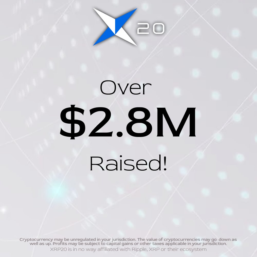 XRP_20's tweet photo. 🚀 MILESTONE HIT: $2.8M+ Raised! 🎉

Thanks to our vibrant community, we're smashing through our goals. The future is looking bright for #XRP20!

Yet to join the movement? Dive into the #Presale now! 
👉 https://t.co/yQ9ezRCRXB