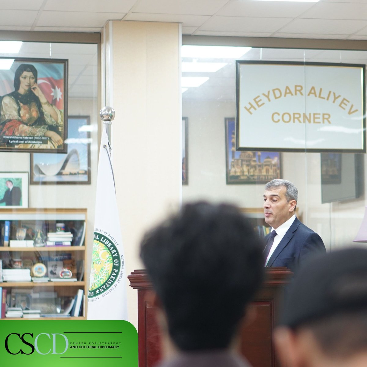 CscDiplomacy's tweet image. 1. Highlights from event "Young Public Diplomacy Forum," held in the Diplomatic Hub of #Pakistan.
Ambassador of Azerbaijan to Pakistan, His Excellency Mr. @k_farhadov spoke to the audience about Diplomacy and bilateral ties of Pakistan and Azerbaijan.
#CSCD #Diplomacy @AzEmbPak