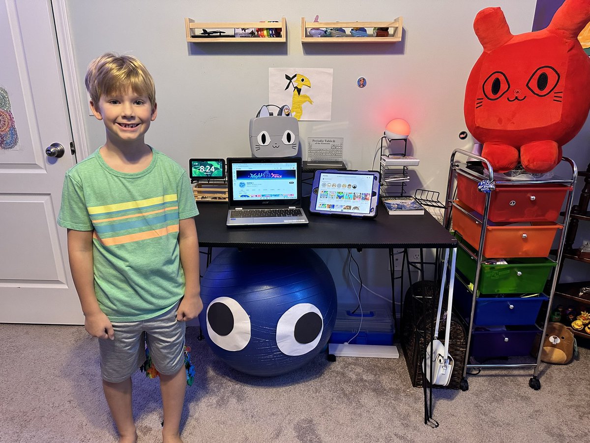 Shannon_Greene's tweet photo. Happy bday @MrNightfoxx from Evan, 7,  in SC. He wanted us to share his little beginners set up with you. 🤗 https://t.co/yK6iZgKbeU