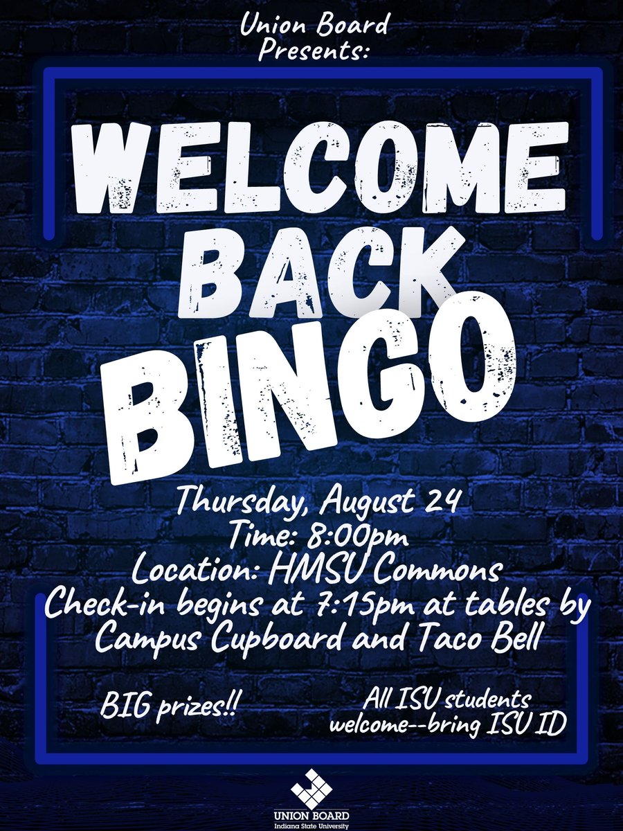 You don't want to miss the <a href="/UBindstate/">Union Board @ STATE</a> Welcome Back Bingo event tomorrow!