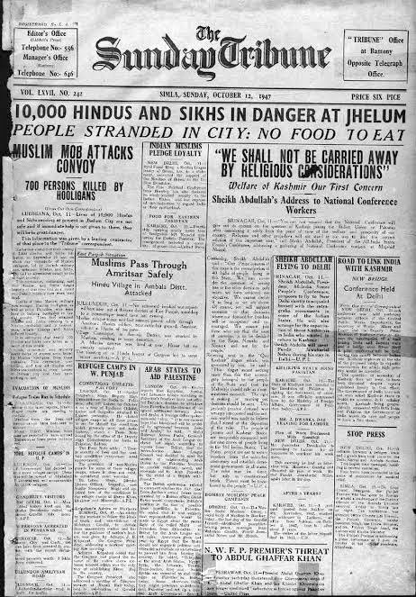 Just see the Headlines - the suffering of Hindus & Sikhs had already started by then  & reached to peak levels.

#PartitionHorrorsRemembranceDay
