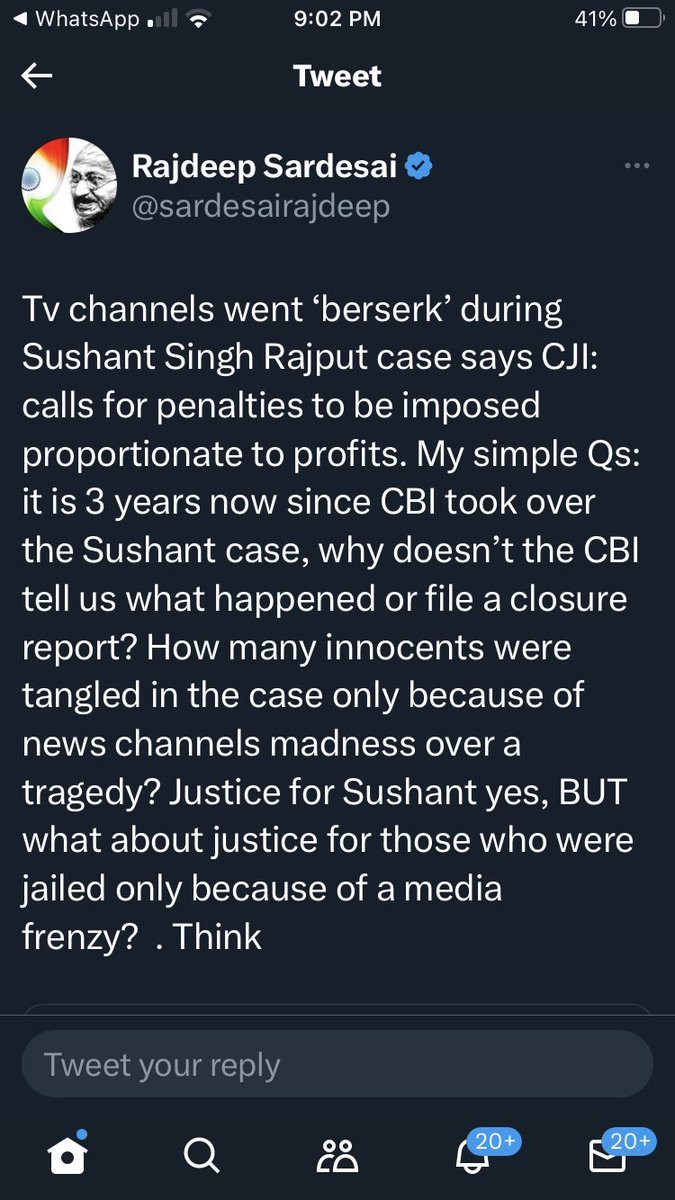 withoutthemind's tweet photo. Just coz media is irresponsible n don’t self regulate, does tht change Facts of SSRCase?

In fight b/w Left &amp; Right parties n their media partners
38Months OF Injustice To SSR

B/w Facts n Rhetoric, culprits roam free
In twisted dance of democracy, common ppl suffer n pay d price https://t.co/Bp4bRCGyds