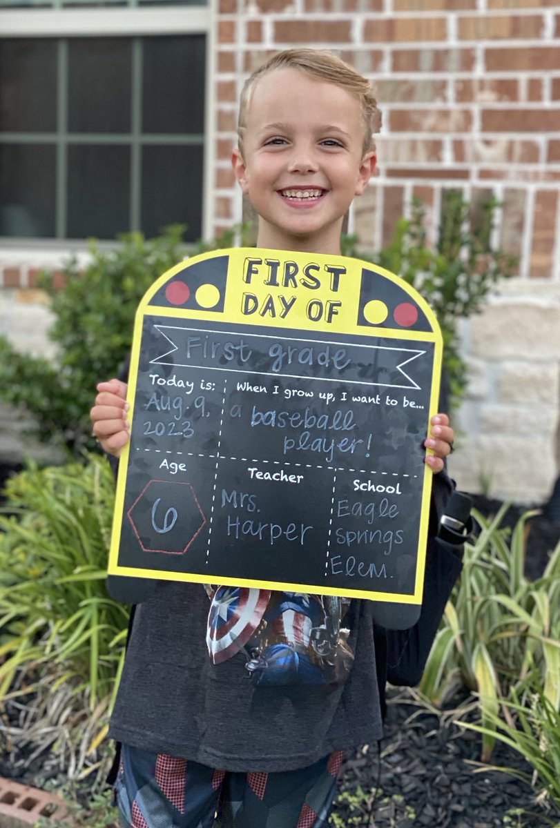 Rory was excited for his 1st day of 1st grade last week! Go Eagles! <a href="/HumbleISD_ESE/">Eagle Springs Elem</a> <a href="/HumbleISD/">Humble ISD</a>