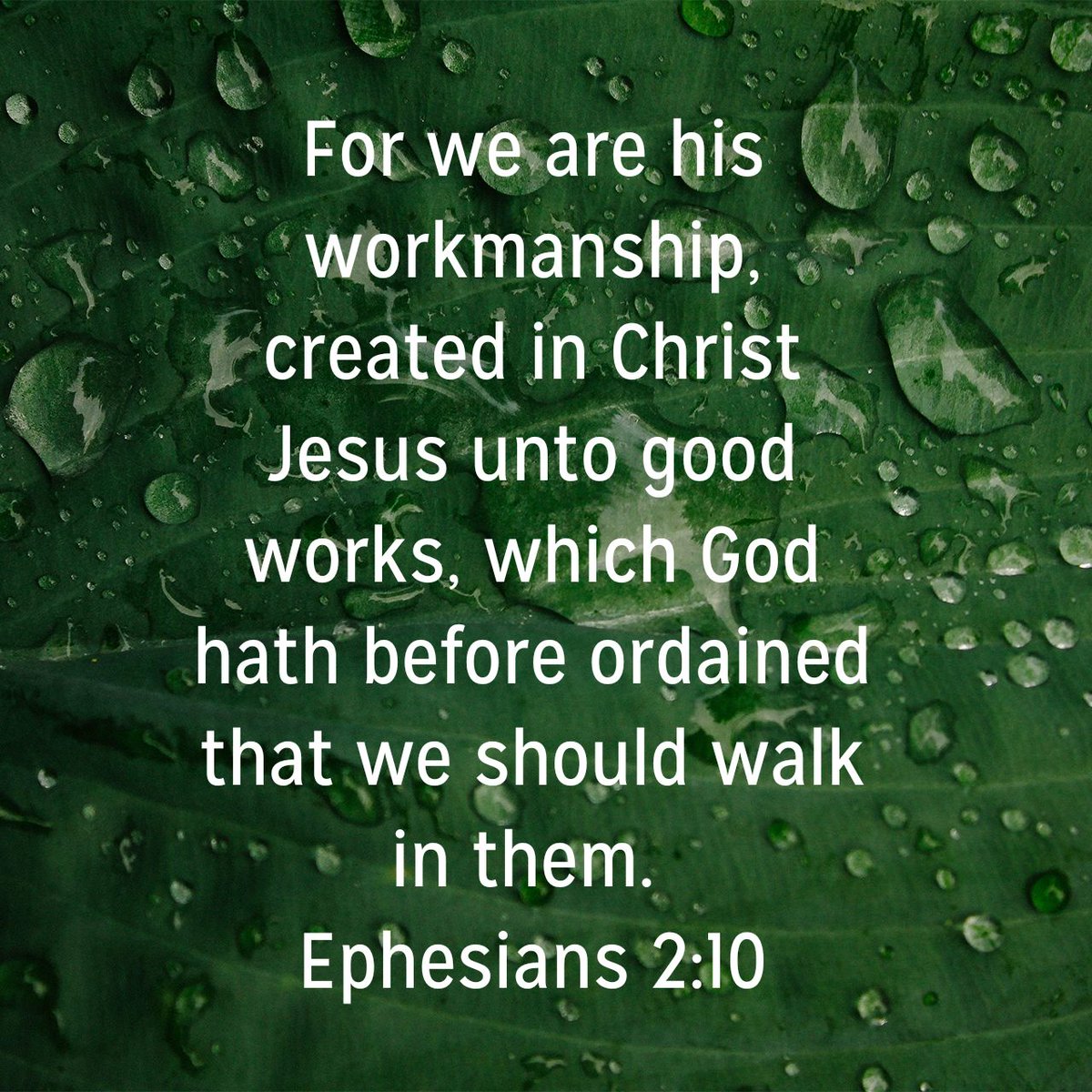 For we are his workmanship, created in Christ Jesus unto good works, which God hath before ordained that we should walk in them.
Ephesians 2:10 KJV

bible.com/bible/1/eph.2.…