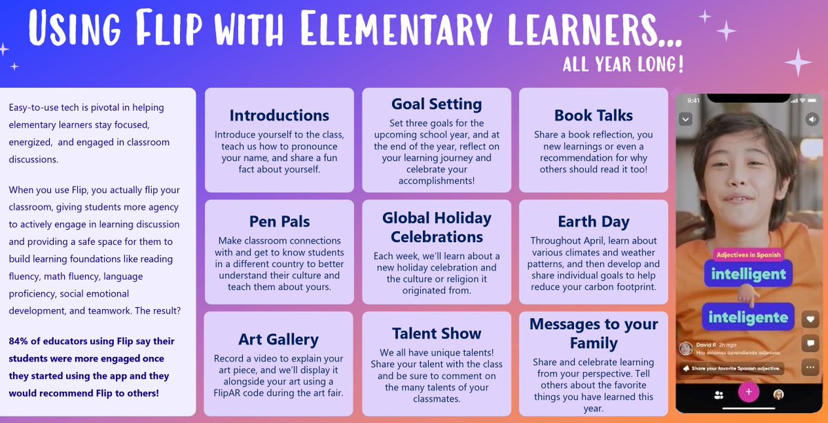 Help elementary learners stay focused, engaged, and energized with these ideas for using Flip anytime of year 💡

info.flip.com/en-us/about/ed…