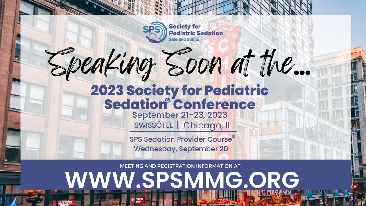 Can't wait to chat about #globalhealth and #pediatricsedation at #sps23 next month!