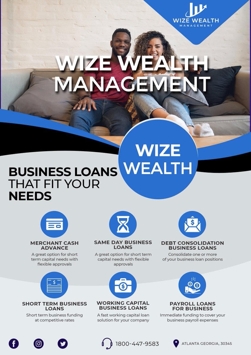 🌟 Need Funds for Your Dreams? We've Got You Covered! 🌟

🏦 Introducing Wize Wealth Management, Your Trusted Financial Partner!

🌐 Visit our website at wizewealthmanagement.com/apply to learn more about our loan

#LoanProviderName #FinancialDreams #YourDreamsOurSupport #EmpoweringYou