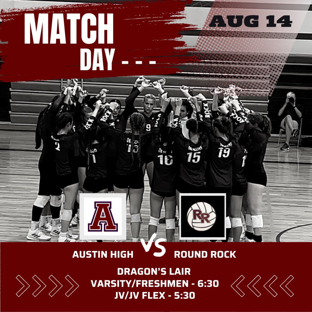 Come cheer on your Dragons as they take on Austin High this evening!Let’s fill up our gym with maroon and white pride and BE LOUD! 📣 See you there!! 🔥🔥 #Tradition #DragonNation
 #TheOnlyNation #HouseOfDragons #BurnEm 
#LightItUp