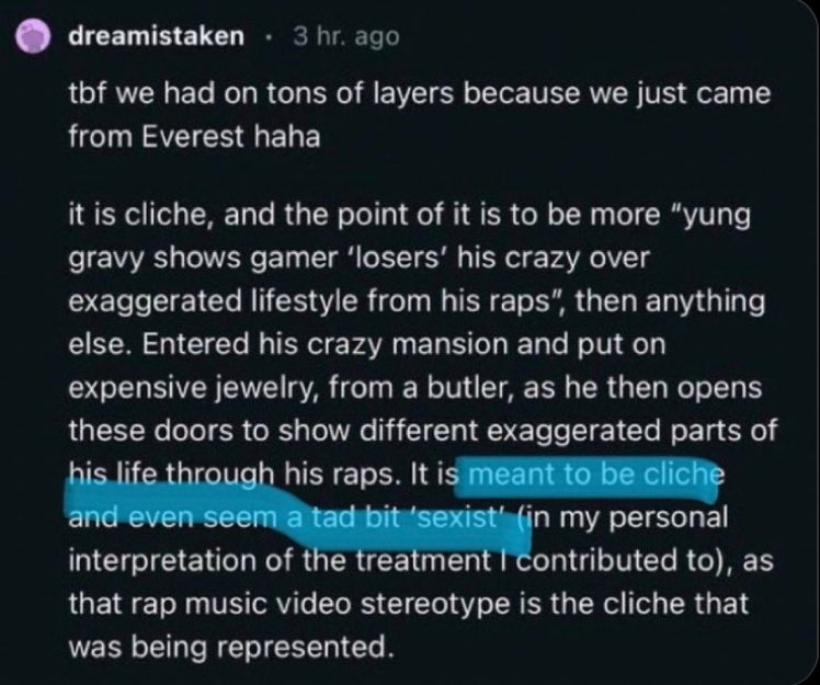 where are all the 🟩 stans insisting that “if you think the videos misogynistic you are the misogynistic one” yall are gonna have to find a new excuse ig