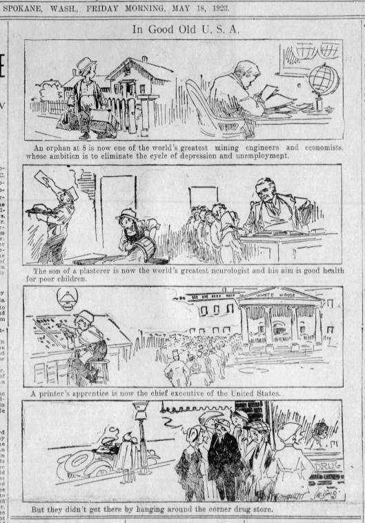 Fell into a weird neurology #histmed rabbit hole this weekend that I thought I'd share! It starts with a cartoon titled 'In Good Old U.S.A.' by Jay 'Ding' Darling, that won the Pulitzer for Best Editorial Cartoon a century ago, in 1924. I'll walk you through each part: 1/