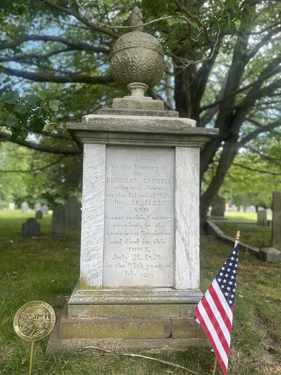 kateplanning's tweet photo. Today the Boston Tea Party Ships & Museum & @REV250BOS helped us remember the life of Nicolas Cambell, a participant in the Boston Tea Party who lived out his days in #warrenri & now rests in the North Burial Ground.Thx to our local historians for sharing his story. https://t.co/PRZjYPmZPo