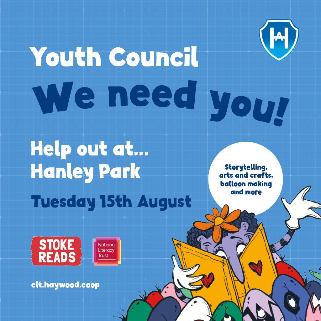 Calling all our Youth Council members! 📣

Tomorrow our Library staff will be helping out at Tales In The Park, and they need your help with activities and more 📖

📍 Hanley Park 
⌚ Tuesday 15 August, 11am – 3pm

We look forward to seeing you there 😁