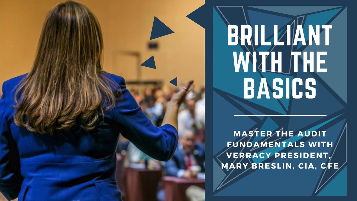 Verracy's tweet photo. A solid foundation is essential for success. Join @Verracy President Mary Breslin, CIA, CFE, @auditchic, on 8/18, for a FREE webinar on audit fundamentals.
REGISTER HERE: https://t.co/NBv7P8Qc2O
#Freewebinar #verracy #audittraining #professionalgrowth https://t.co/5VOh3nmXFi