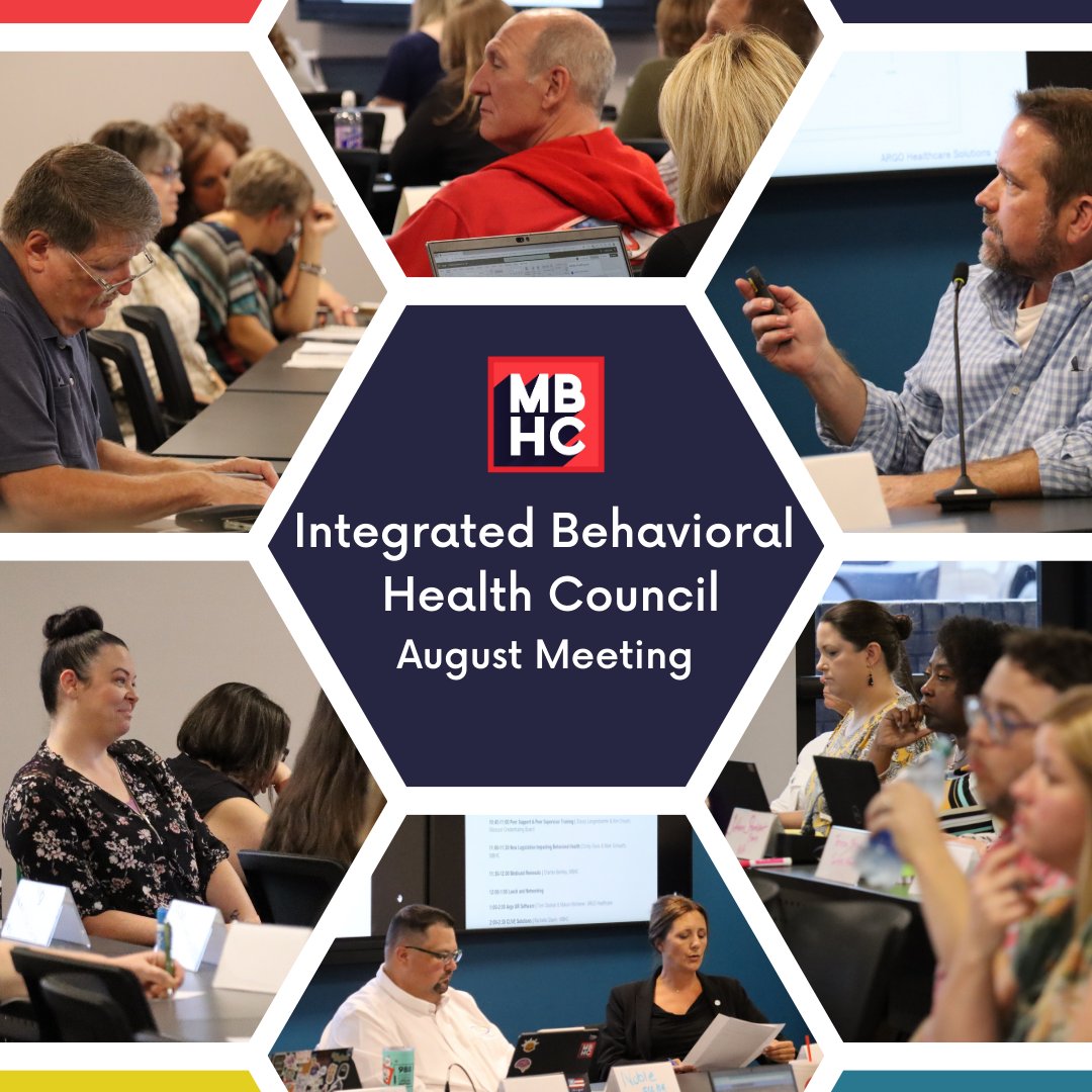 Integrated Behavioral Health Council (IBHC) met last week. Clinical directors from across MO convene to network and learn about issues impacting their work in community behavioral health across MO. Thanks to @MentalHealthMO staff who attended and the @MOCredentialing.