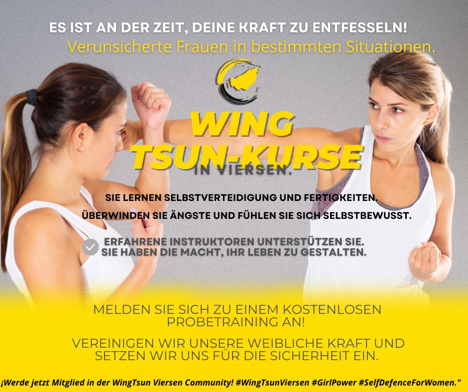🥋💪 Selbstverteidigung für Frauen in Viersen 💪🥋
💥 Wolltest du schon immer lernen, wie du dich selbst verteidigen kannst? Dann bist du bei uns genau richtig! In WingTsun Viersen bieten wir spezielle Selbstverteidigungskurse für Frauen an.

🔖 #Selbstverteidigung #Frauenpower