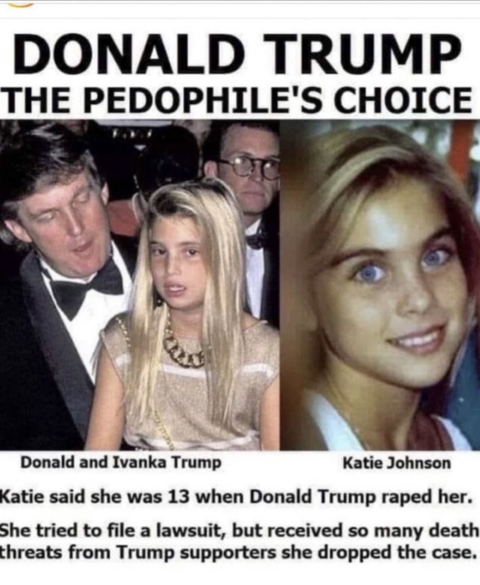 JasonOom's tweet photo. @LauraLoomer He's a rapist and child abuser how can you support this vile excuse of a human. https://t.co/g6ceBdYEtD