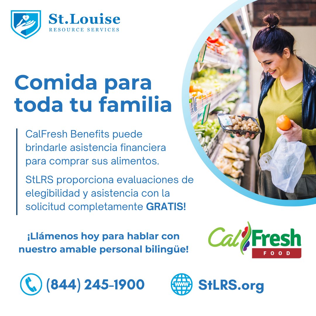 🥦🍇 Nourishment for the Entire Family! 🍎🍗

When it comes to putting food on the table, we've got your whole family covered – yes, that means everyone! 💚 

📞 Call us today at 844-245-1900! 🌽🥕

#NourishEveryPlate #StLouiseResourceServices #CalFresh