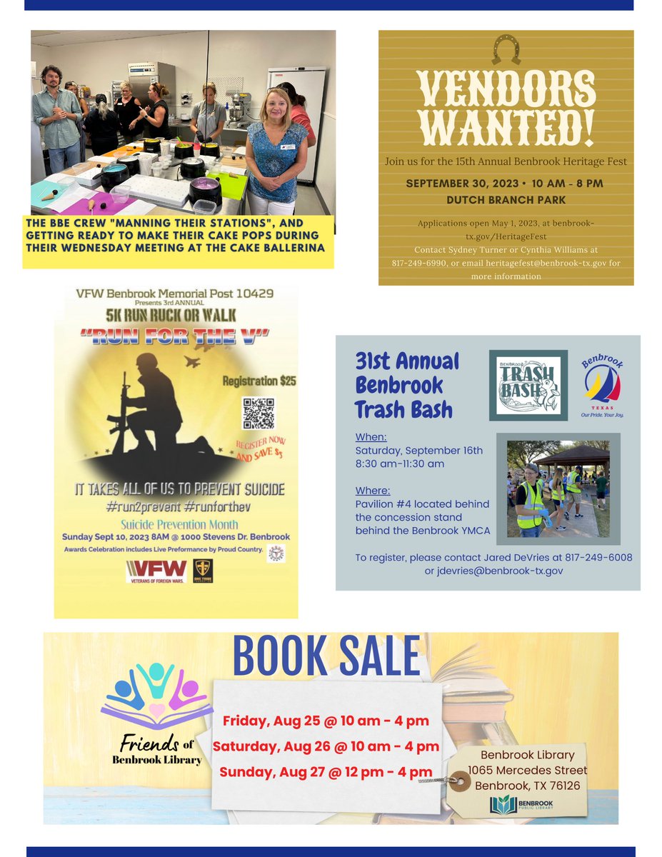 GoBenbrookBACC's tweet photo. Happy Monday BACC Members!
I hope this weekly check-in finds everyone well! Our August Membership Luncheon is this Thursday, so please register by 4 p.m. tomorrow here: https://t.co/rci2fVjnsk
Please see attached for this week's Chamber Connection, and have a great week! https://t.co/KQFcJA57P9