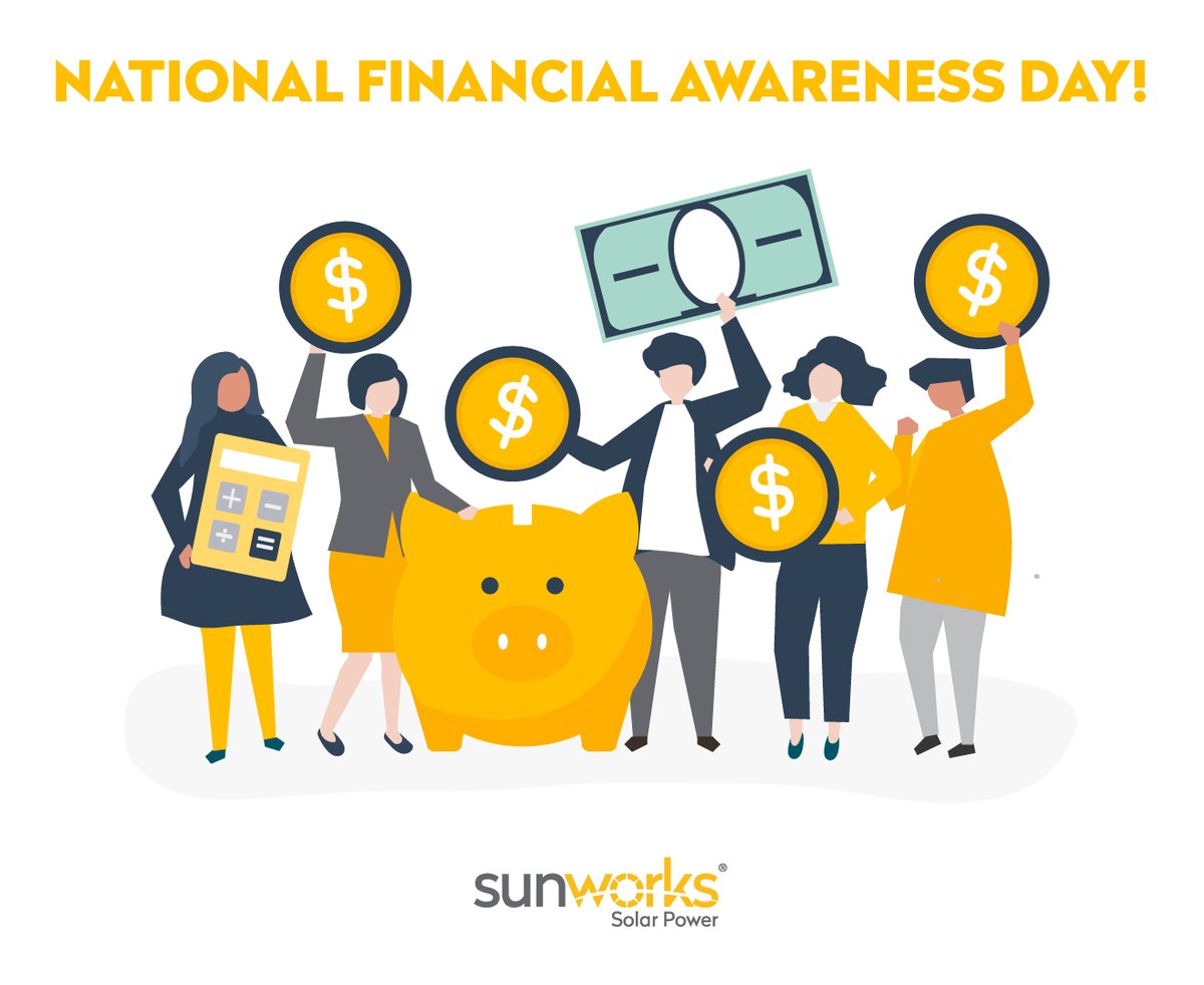 SunworksSolar's tweet photo. 🌞 Happy #NationalFinancialAwarenessDay! Celebrate #FinancialEmpowerment with #Sunworks! 💼💸 Go #solar for financial advantages and a greener future. Discover more at https://t.co/kRlHB7IGFG! ☀️ #GoSolar #SolarPower #RenewableEnergy #SaveMoney #GreenEnergy https://t.co/OvW3ml7UVK