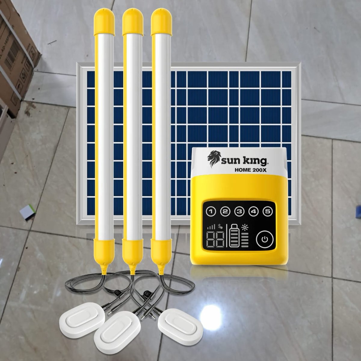 Kshs15,000/=

WhatsApp No. 0754212159
#BushSolarLightsDelivers 

SUNKING HOME 200X SOLAR LIGHTING SYSTEM RECHAEGABLE

Tube Lights
3 bright tube lights with 600 lumens power
Solar Panel
15 Watt, polycrystalline solar panel with aluminium frame and 6-meter cable (expandable to 51