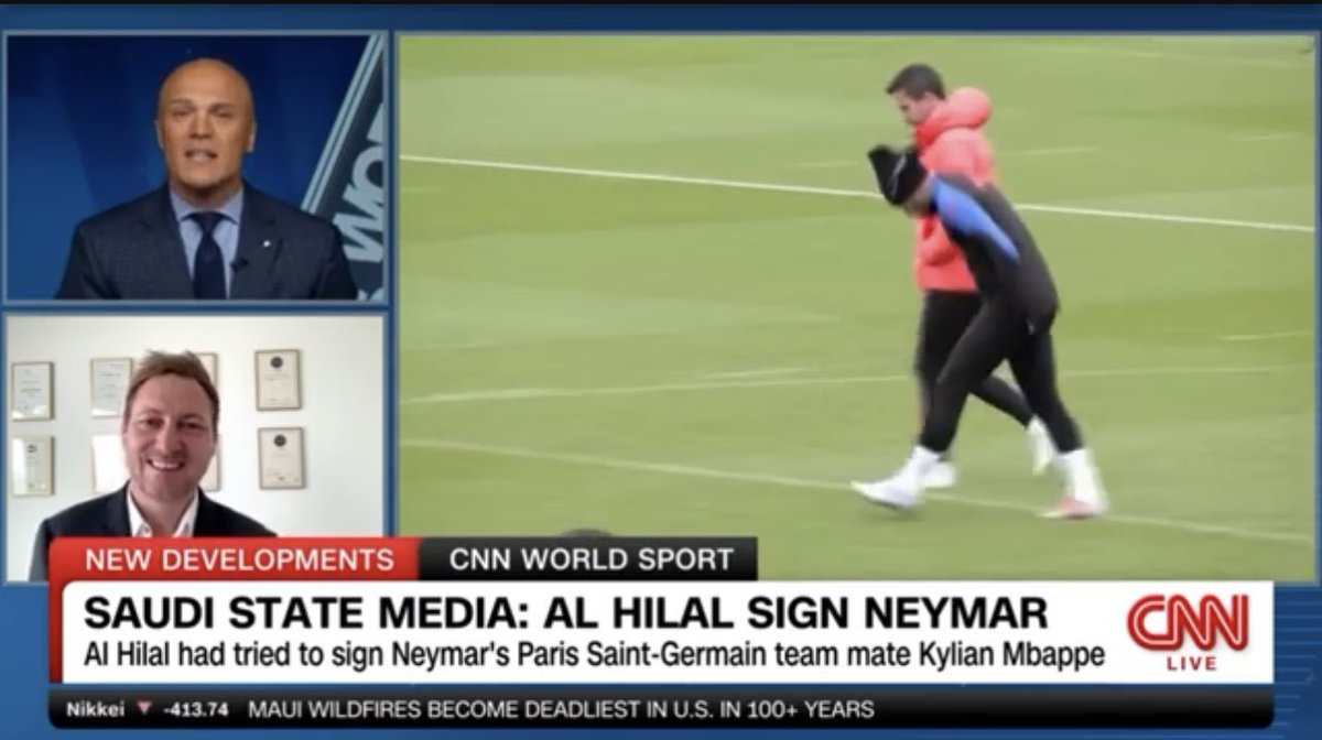 weeksie82's tweet photo. Absolute pleasure discussing the Neymar transfer to Al Hilal with @CoyWire on @CNN this afternoon https://t.co/8gx6X7p76v https://t.co/yBjsIR4JSG