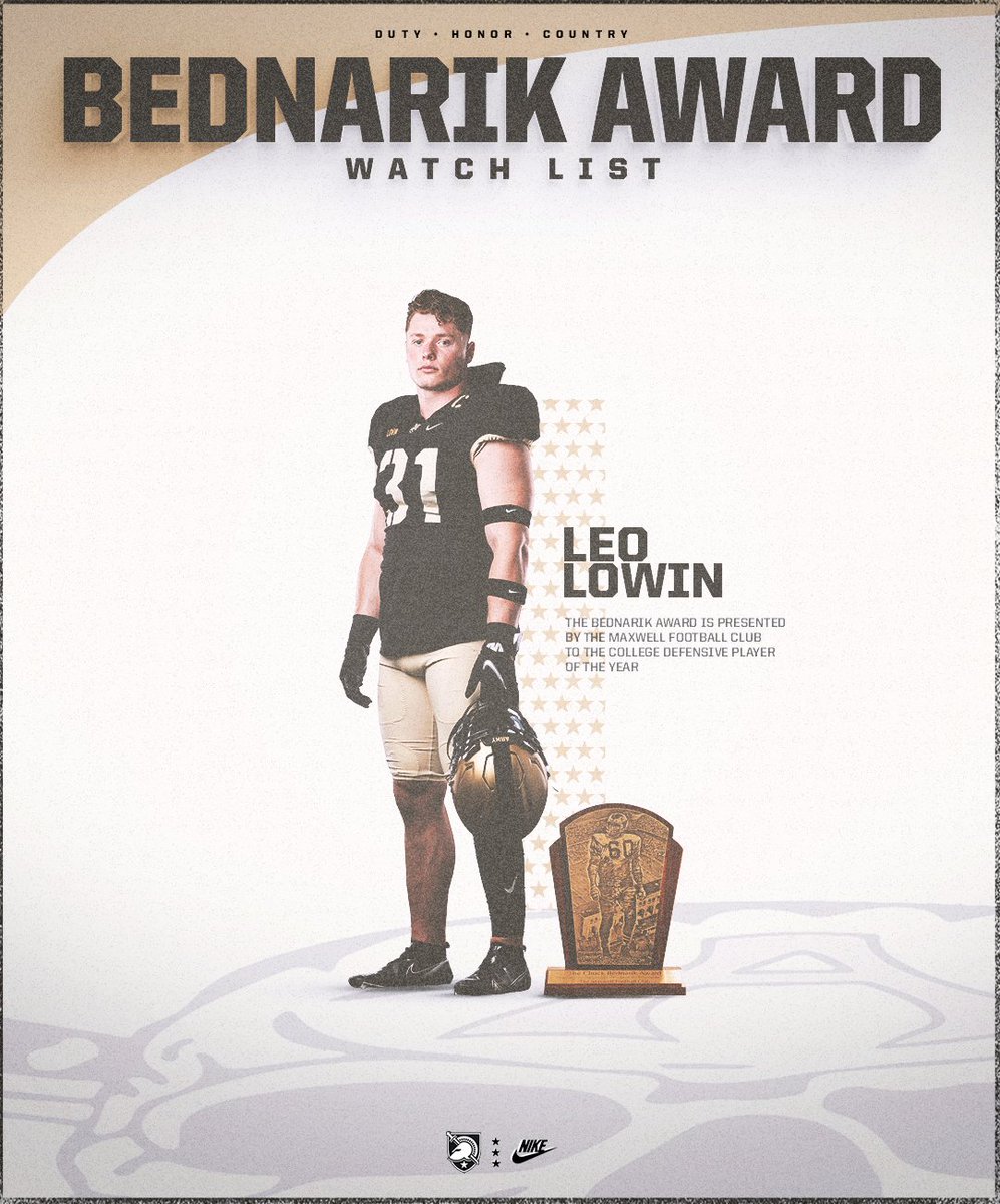 Leo Lowin lands on @BednarikAward Watch List 👏👏👏

#GoArmy