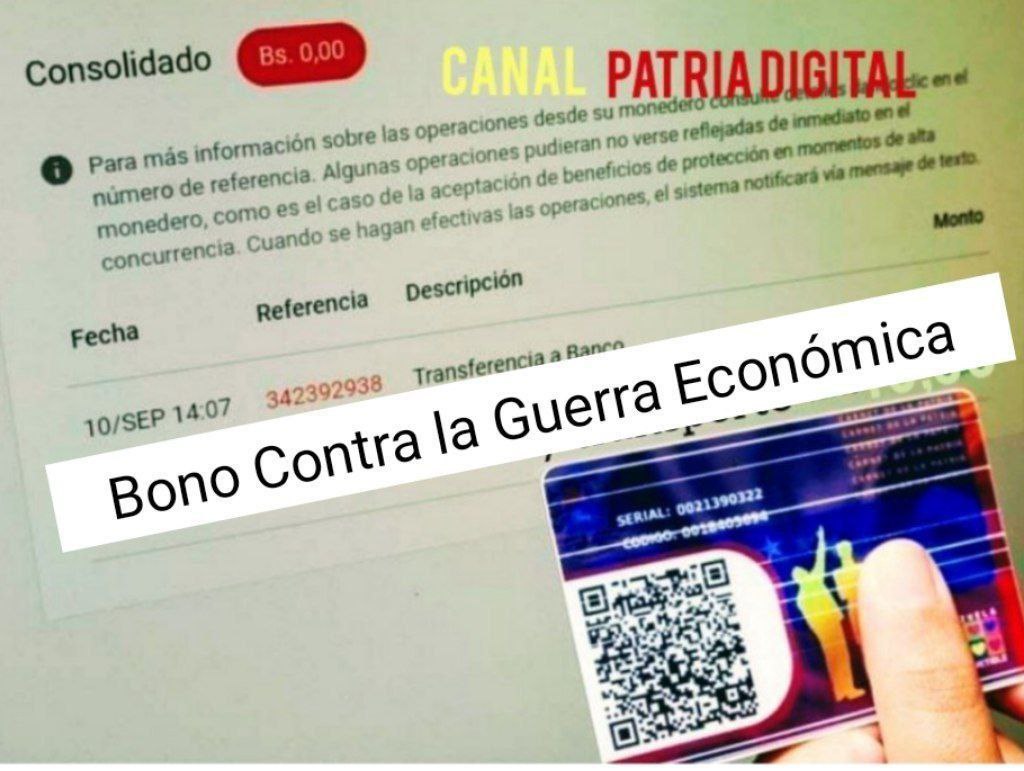 #ATENCIÓN‼️
Usuarios del Sistema Patria que nos solicitan Información el día de hoy #14Agost23 relacionada con el bono de guerra:
💳Bono Contra la Guerra Económica para trabajadores activos y jubilados se prevé lo activen en el transcurso de la semana👇
t.me/PatriaDigital