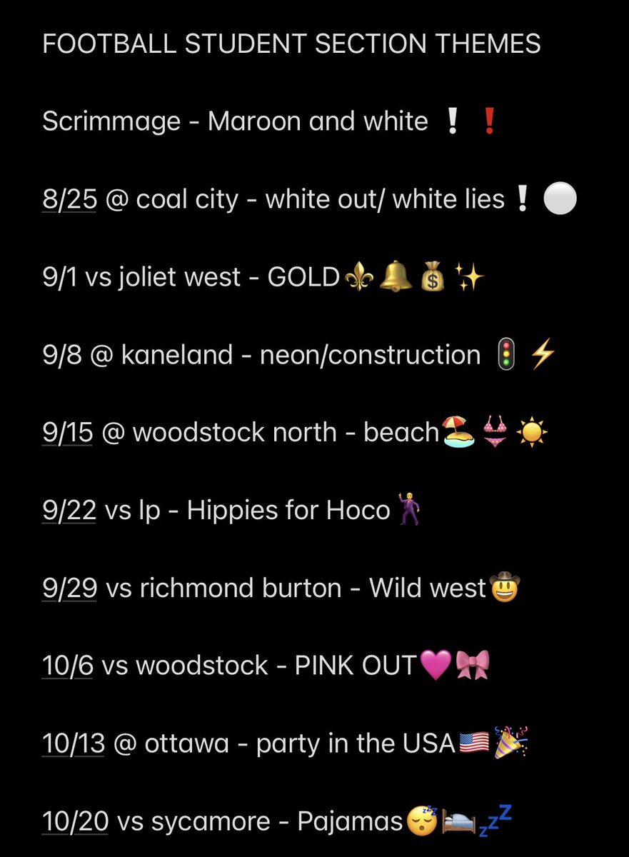 FOOTBALL STUDENT SECTION THEMES❕❕❕🏈🎉
