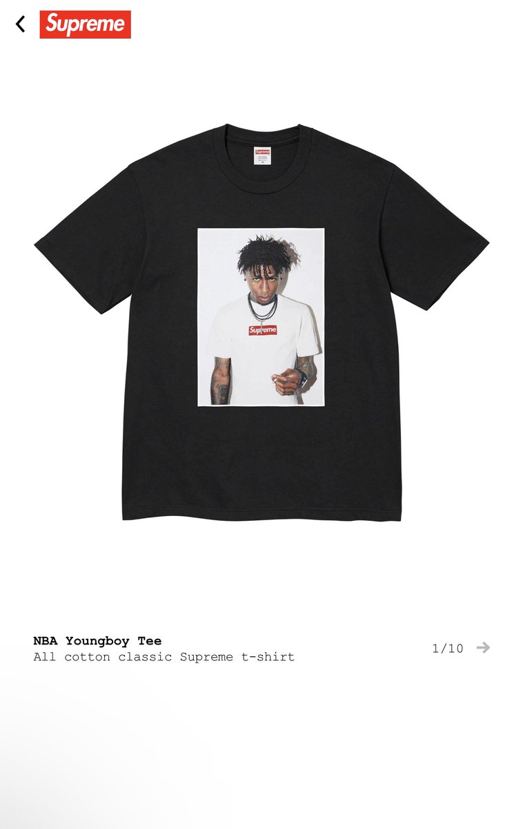 NBA YoungBoy x Supreme Tee Drops Thursday August 17th 11am est