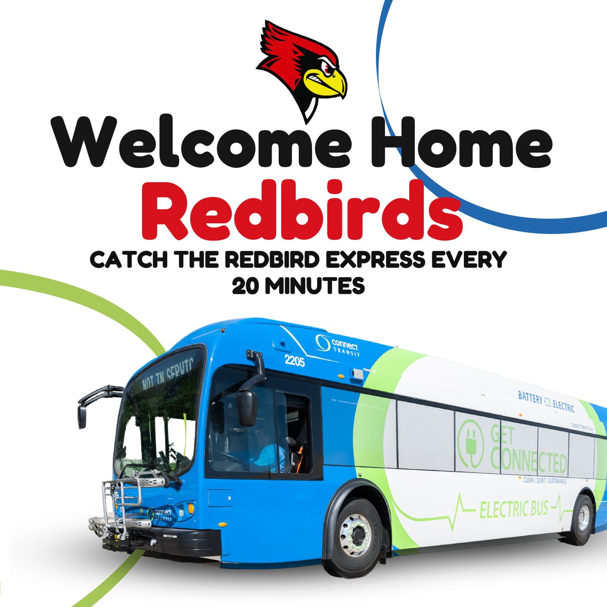 Welcome home Redbirds!! Remember - you ride for free with your student ID. Just give it a swipe when you board the bus and you are good to go. The Redbird Express will run every 20 minutes this week and will run on it's regular schedule starting Monday. Here's to a great year!!