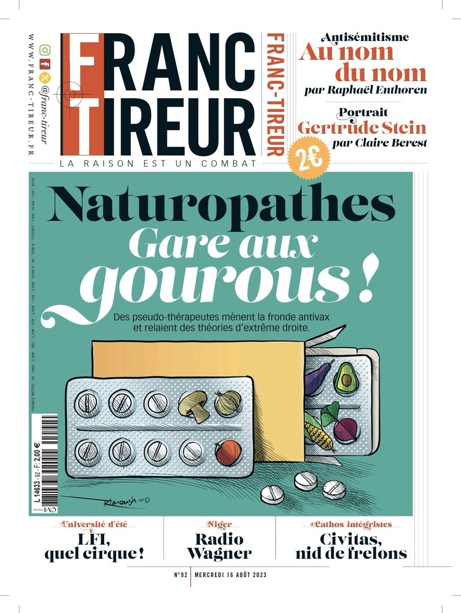 franctireurmag's tweet photo. 🔴🔔 J-2 dans Franc-Tireur N92
Politique et université d’été : Le parti catholique intégriste #Civitas a fait intervenir l’essayiste Pierre Hillard. Le portait qui inspire : Gertrude Stein, par Claire Berest.
Éditos de @Enthoven_R et de @CarolineFourest. https://t.co/KCtc6iXmcF